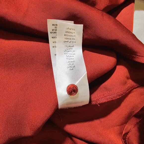 French Connection Women's Small Long Sleeve Burgundy Blouse NWT - Picture 8 of 9